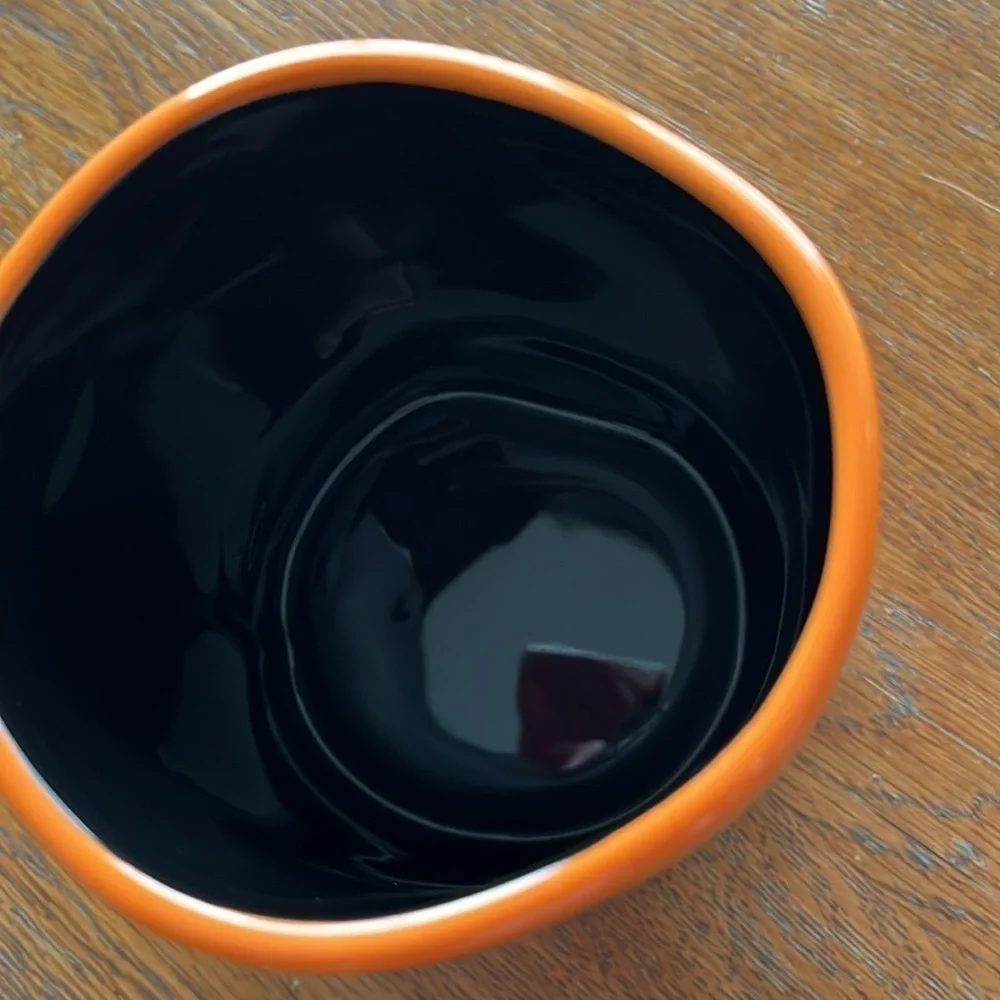 Ray Dunn Lazybones Halloween Mug Orange Black Interior Like New